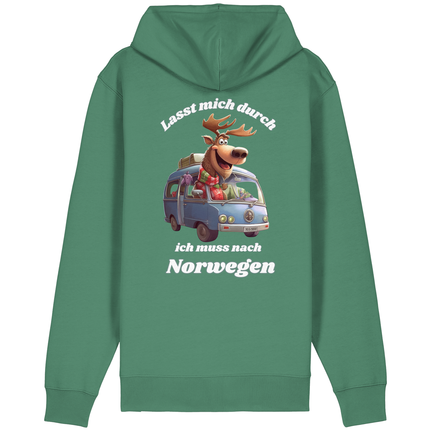 Lasst mich durch – ich muss nach Norwegen! (Bio Zipper mit Rückendruck)