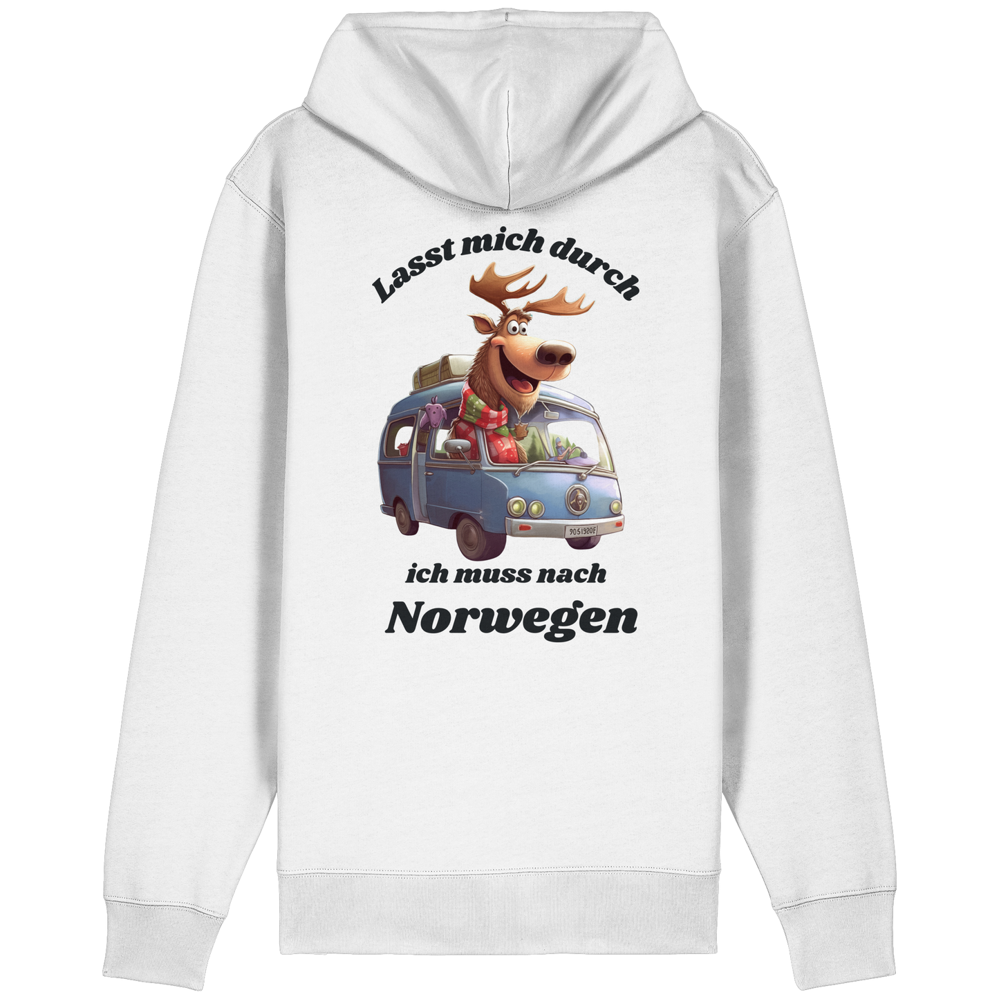 Lasst mich durch – ich muss nach Norwegen! (Bio Zipper mit Rückendruck)