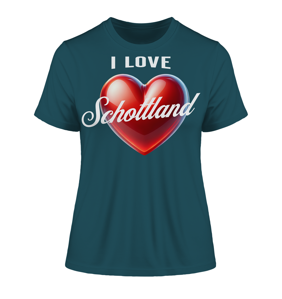 I Love Schottland – Fitted Ladies Organic Shirt - Fitted Ladies Organic Shirt