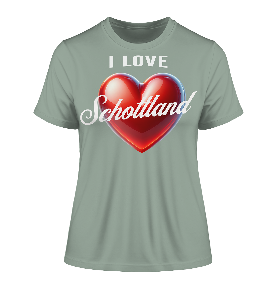 I Love Schottland – Fitted Ladies Organic Shirt - Fitted Ladies Organic Shirt