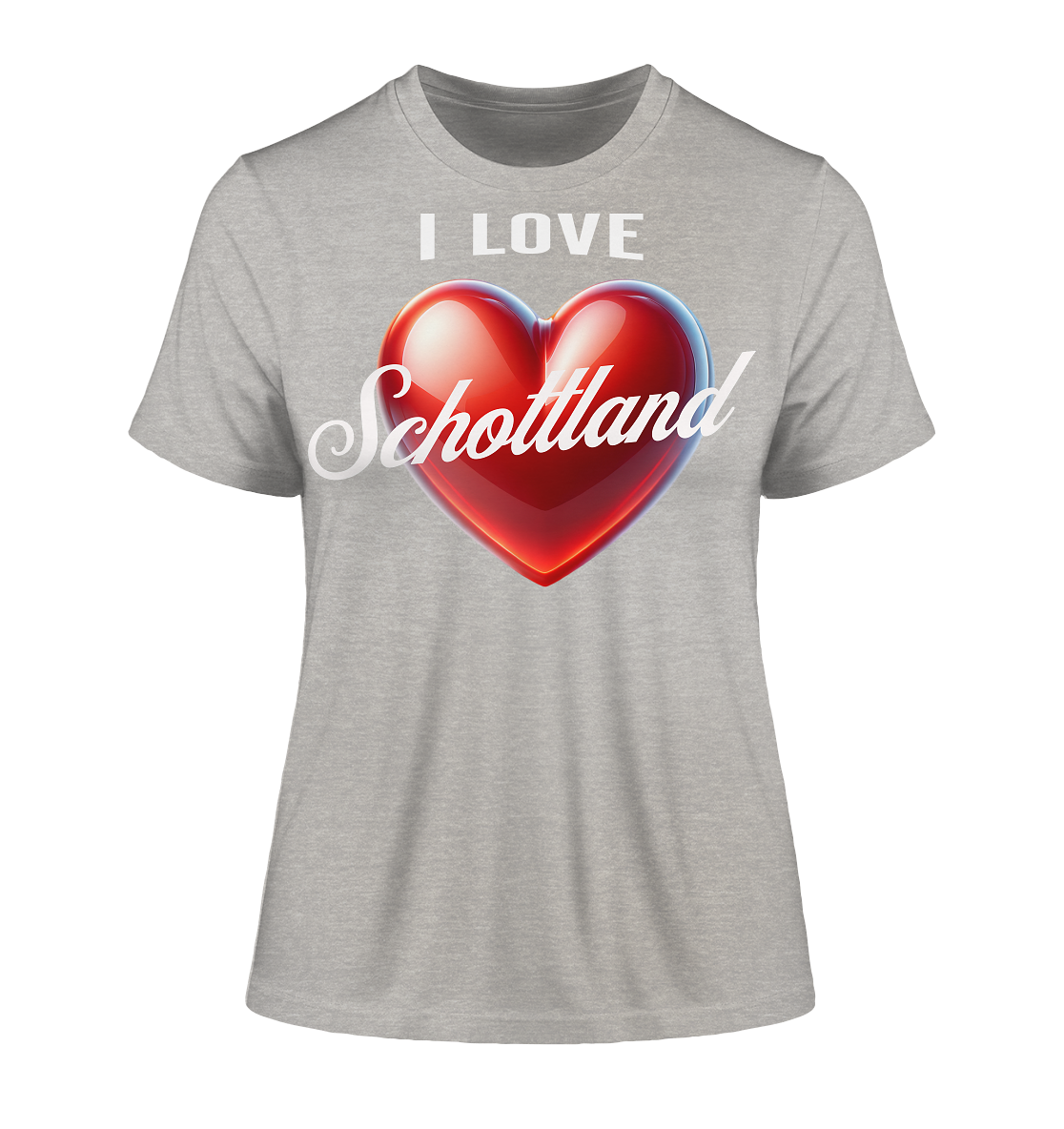 I Love Schottland – Fitted Ladies Organic Shirt - Fitted Ladies Organic Shirt