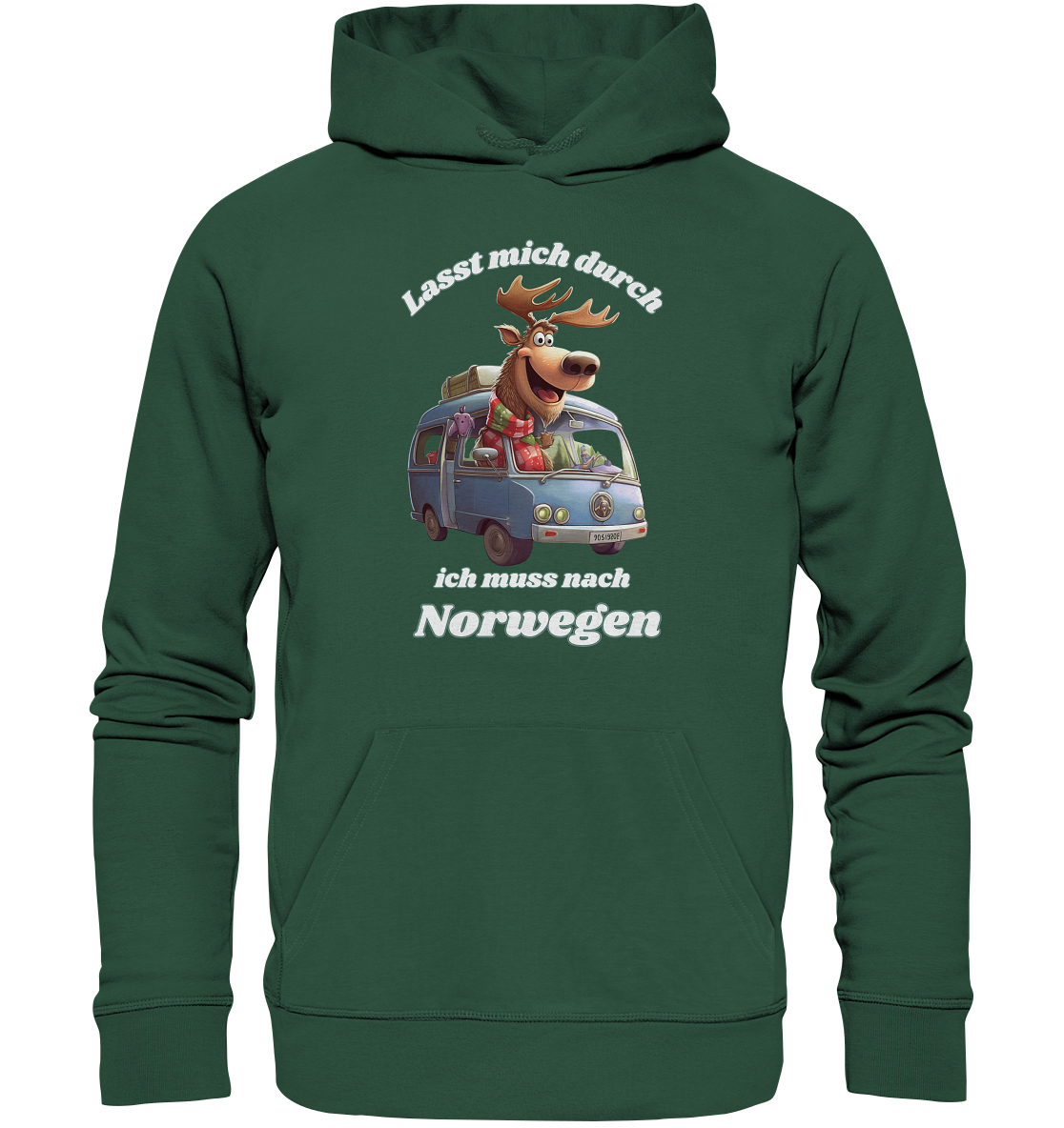 Lasst mich durch – ich muss nach Norwegen! (Unisex Bio Hoodie)