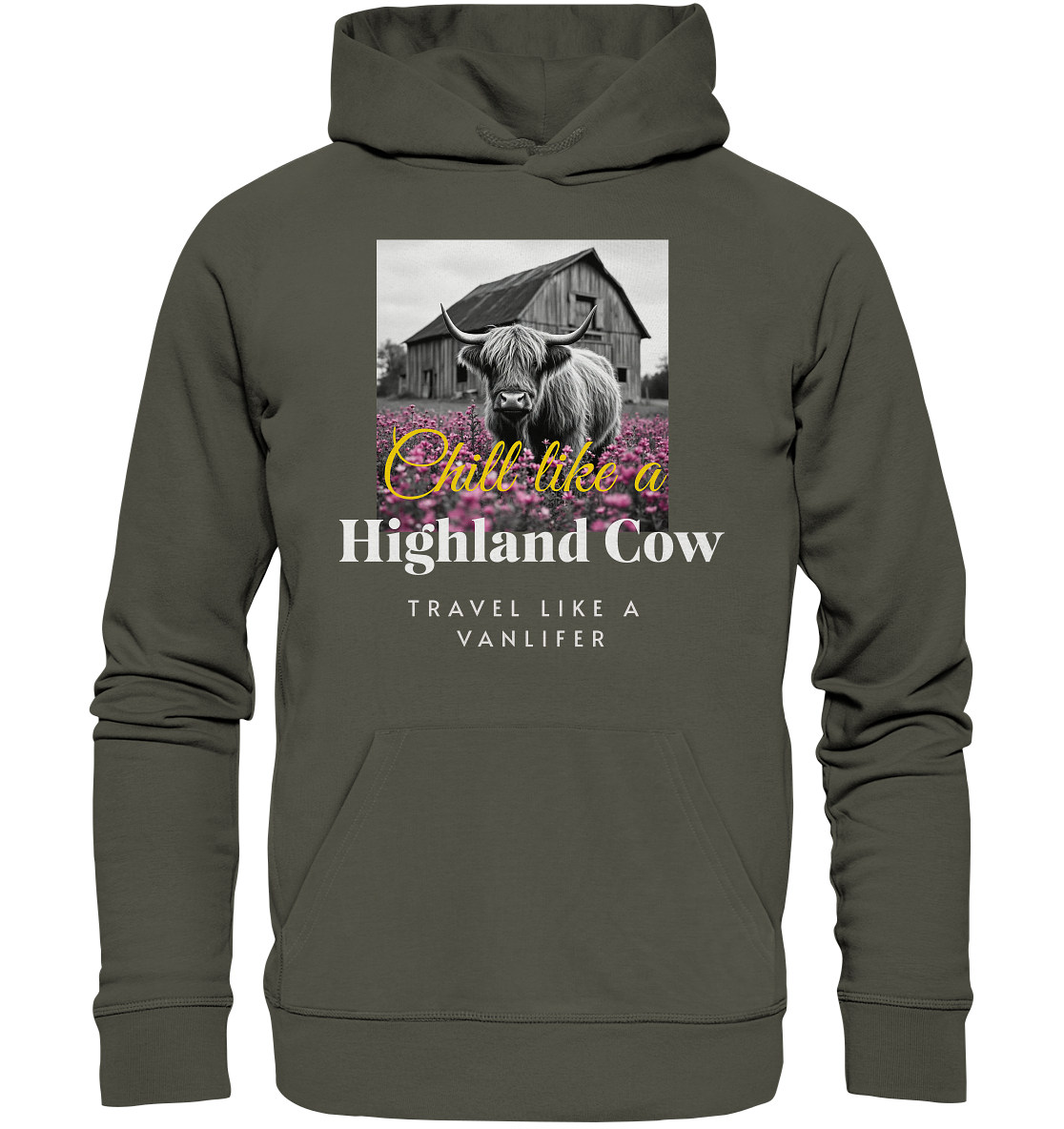 Chill like a Highland Cow – Bio Hoodie Unisex