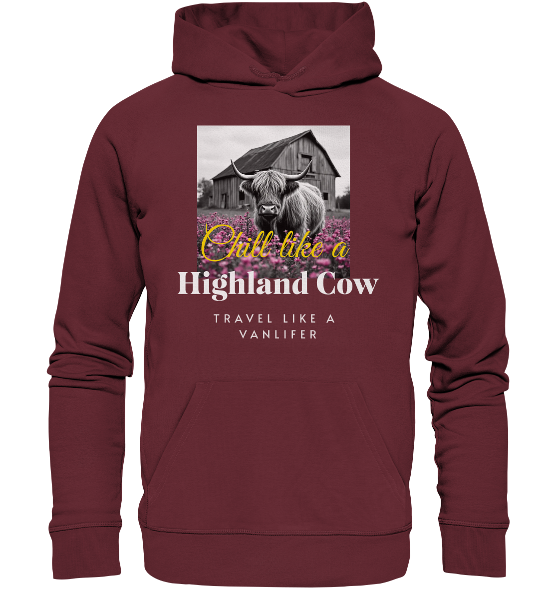Chill like a Highland Cow – Bio Hoodie Unisex