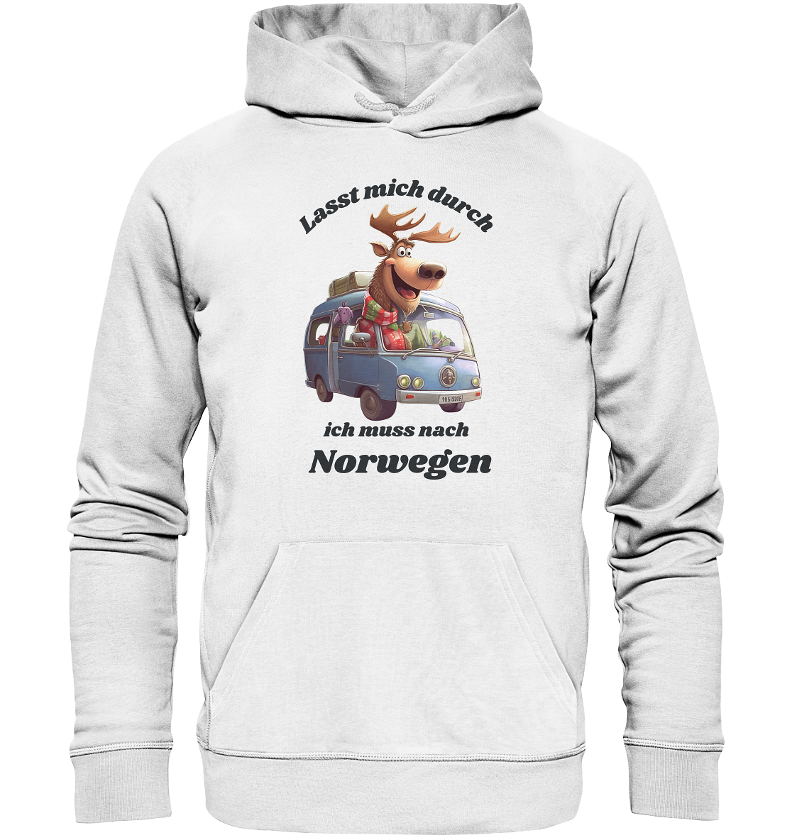 Lasst mich durch – ich muss nach Norwegen! (Unisex Bio Hoodie)