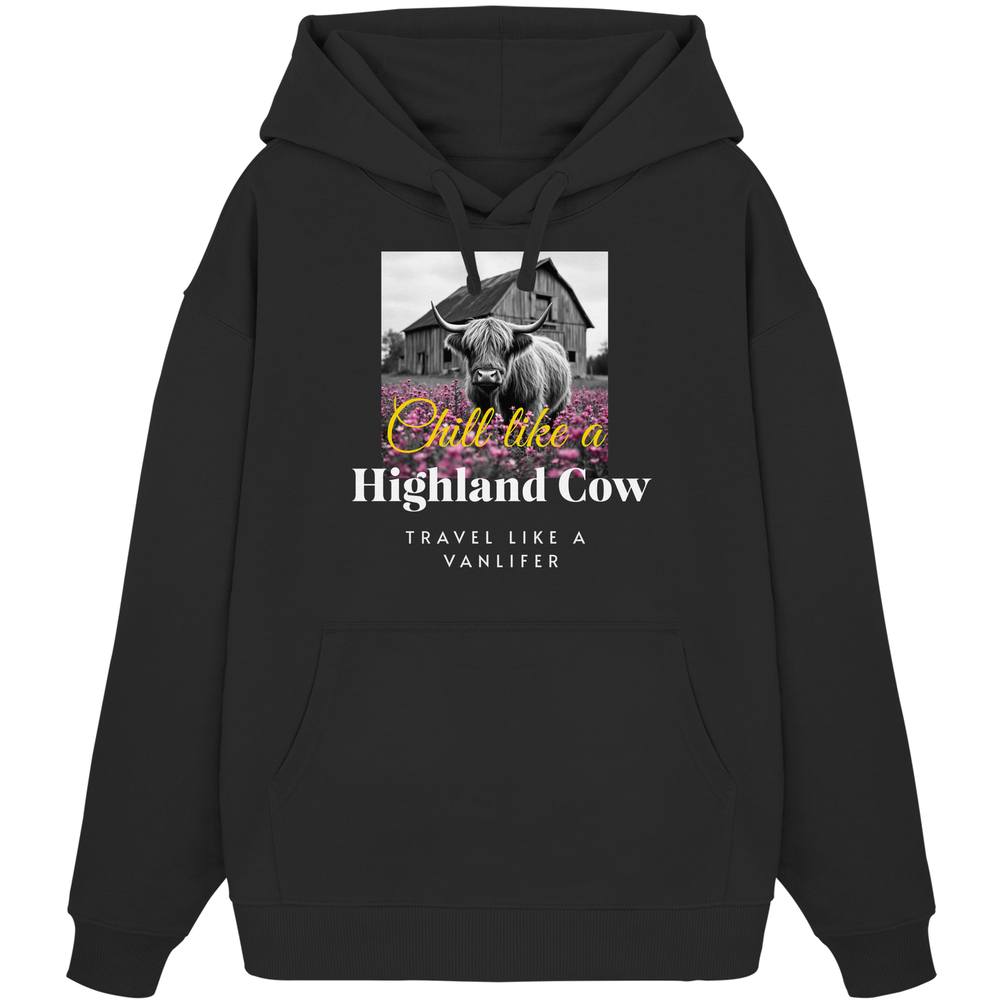 Chill like a Highland Cow – Klassischer Bio Hoodie (Unisex)