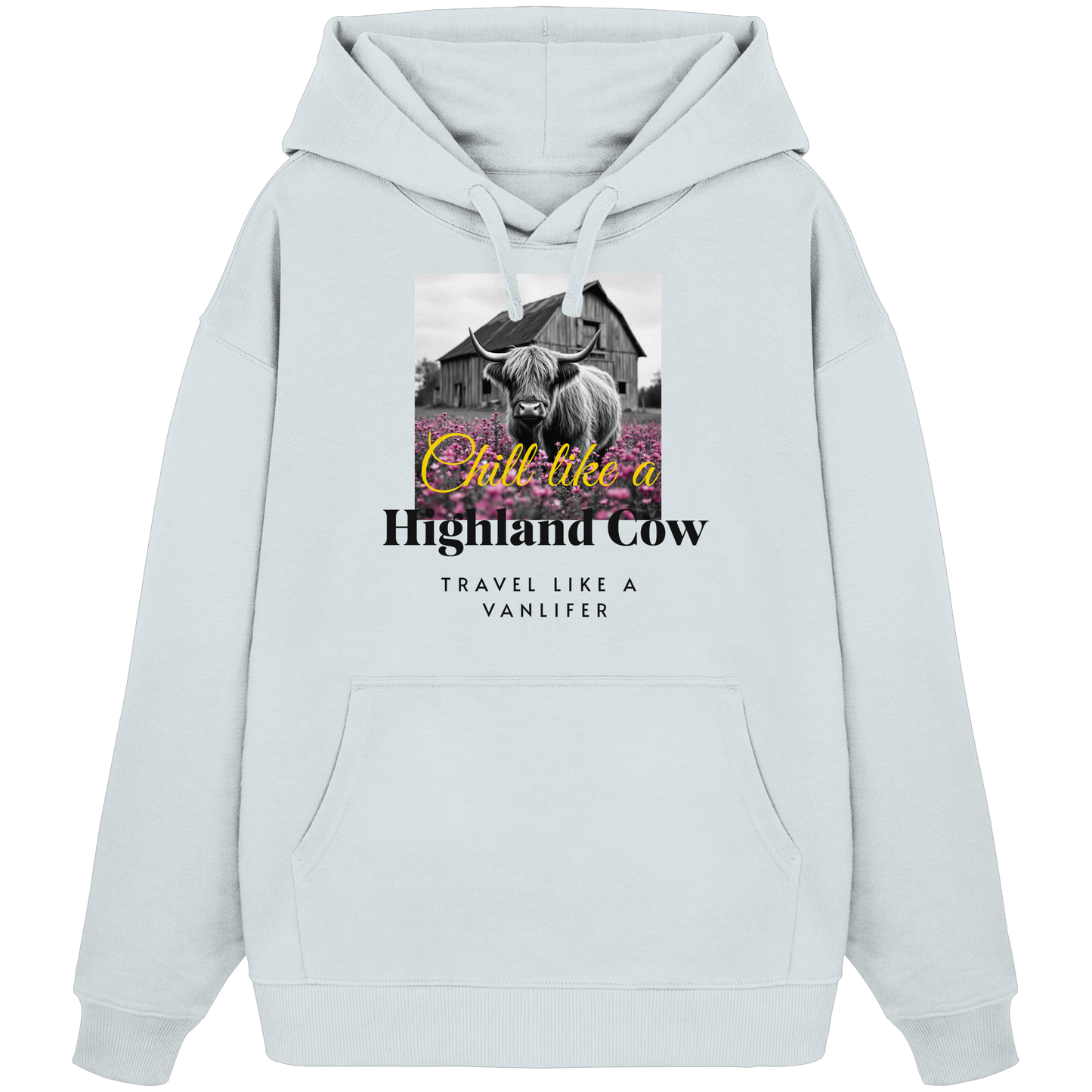 Chill like a Highland Cow – Klassischer Bio Hoodie (Unisex)