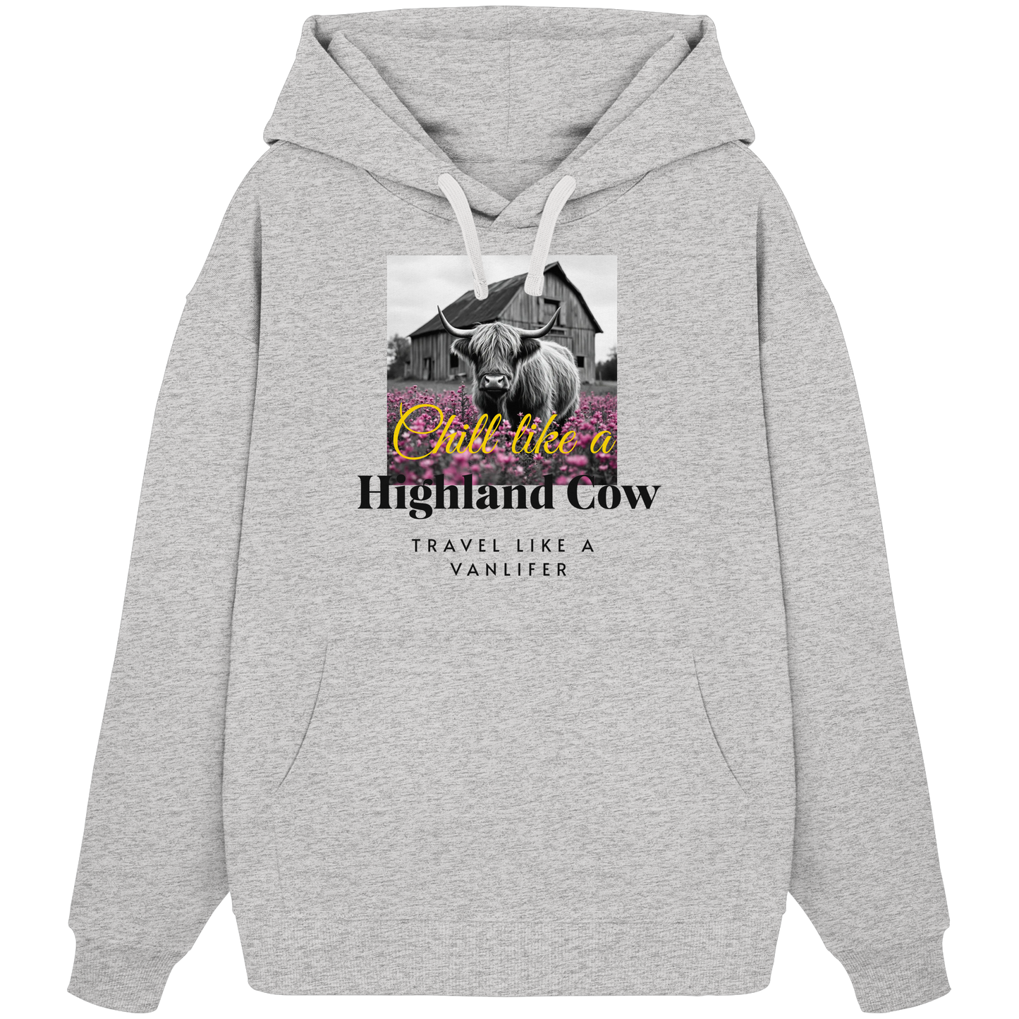 Chill like a Highland Cow – Klassischer Bio Hoodie (Unisex)