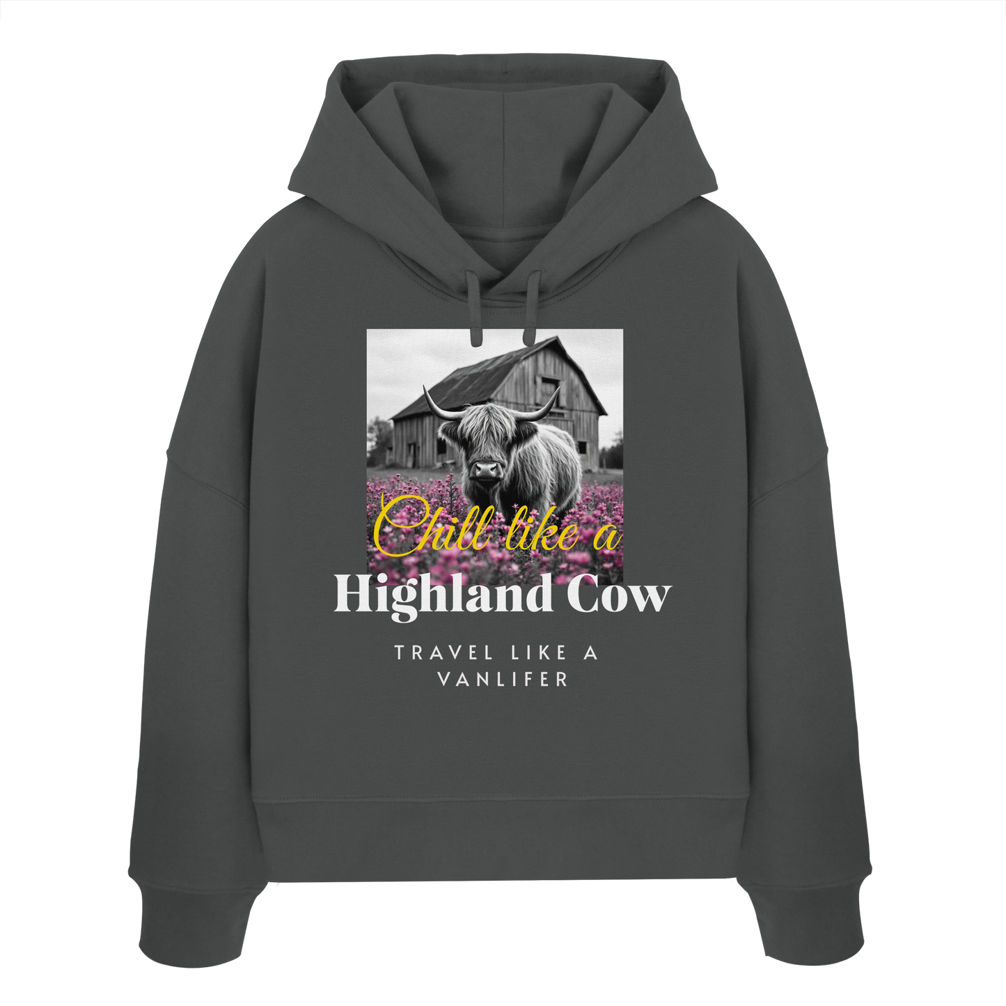 Chill like a Highland Cow – Damen Bio-Boxcut Hoodie