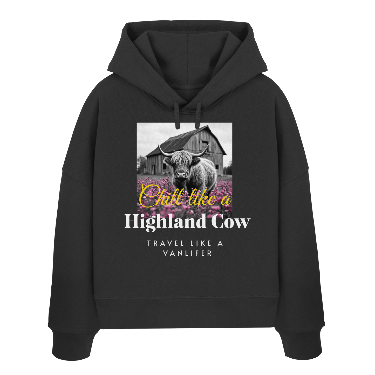 Chill like a Highland Cow – Damen Bio-Boxcut Hoodie