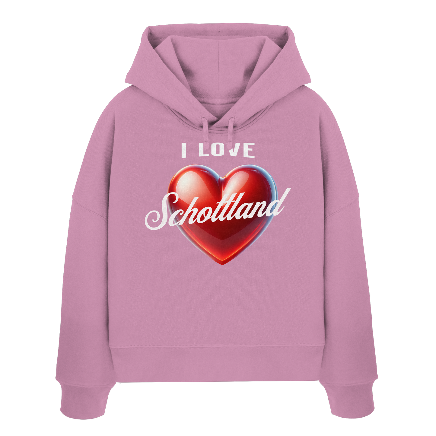 I Love Schottland – Damen Bio-Boxcut Hoodie - Womens Organic Boxcut Hoodie