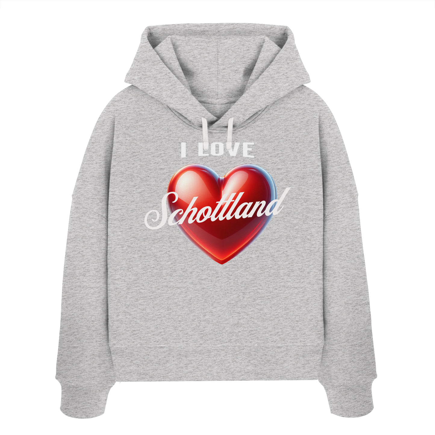 I Love Schottland – Damen Bio-Boxcut Hoodie - Womens Organic Boxcut Hoodie