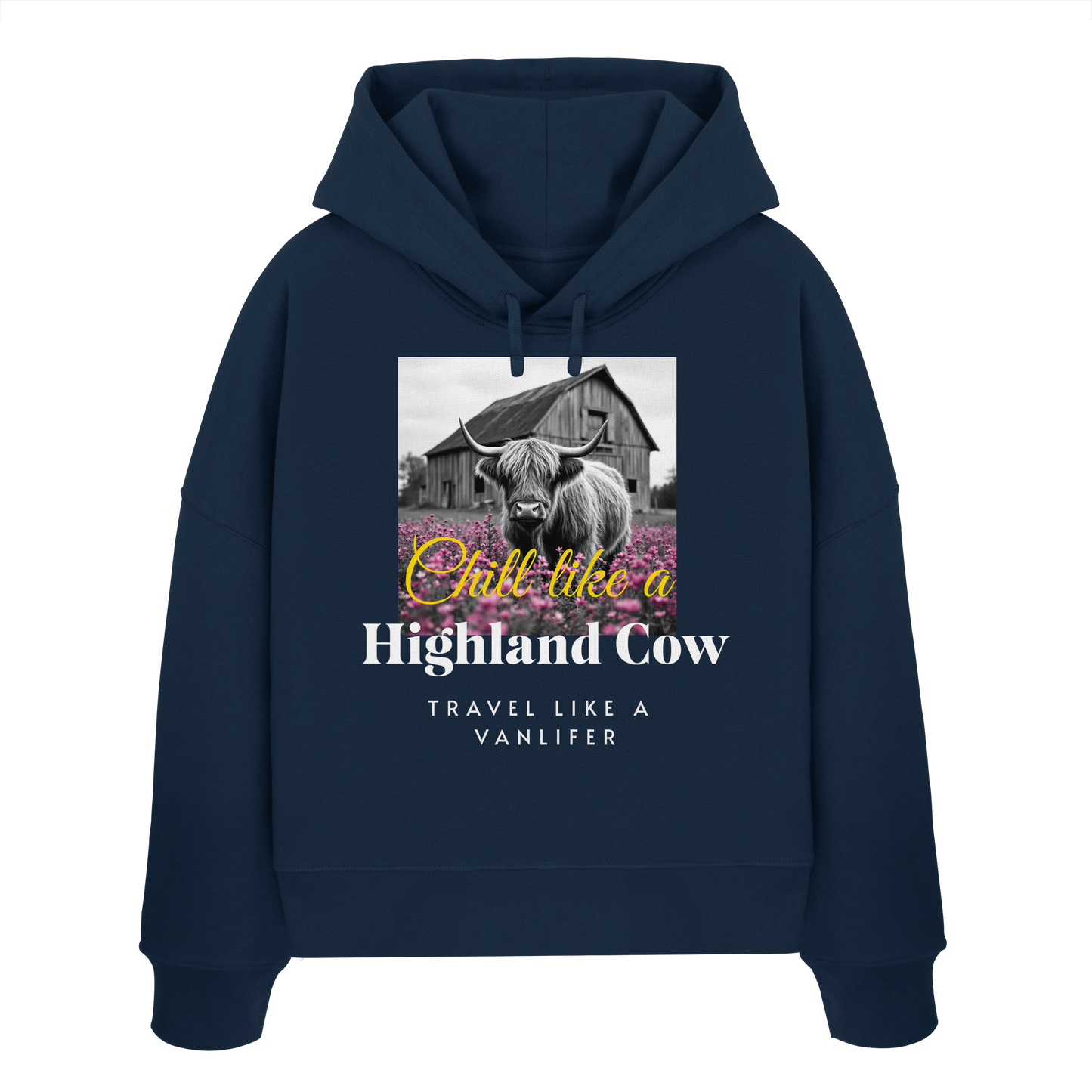 Chill like a Highland Cow – Damen Bio-Boxcut Hoodie