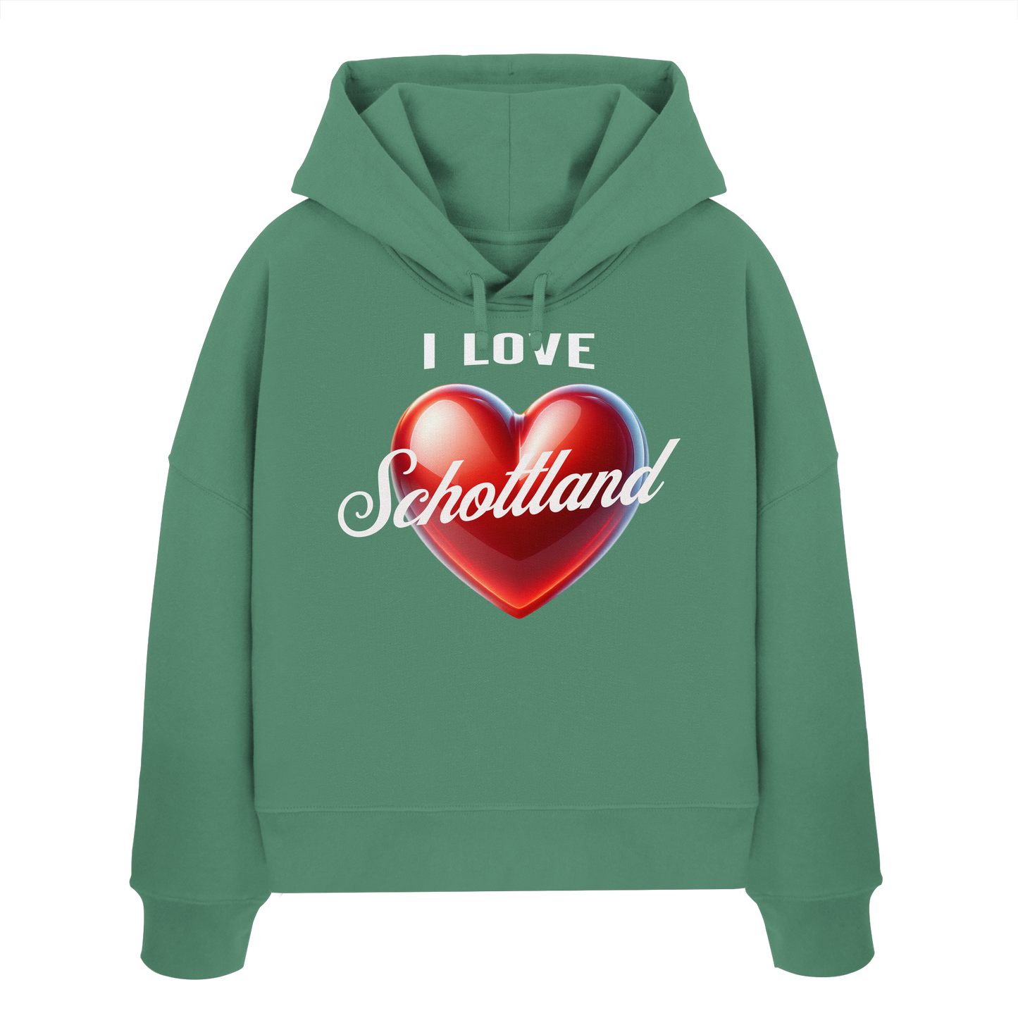 I Love Schottland – Damen Bio-Boxcut Hoodie - Womens Organic Boxcut Hoodie