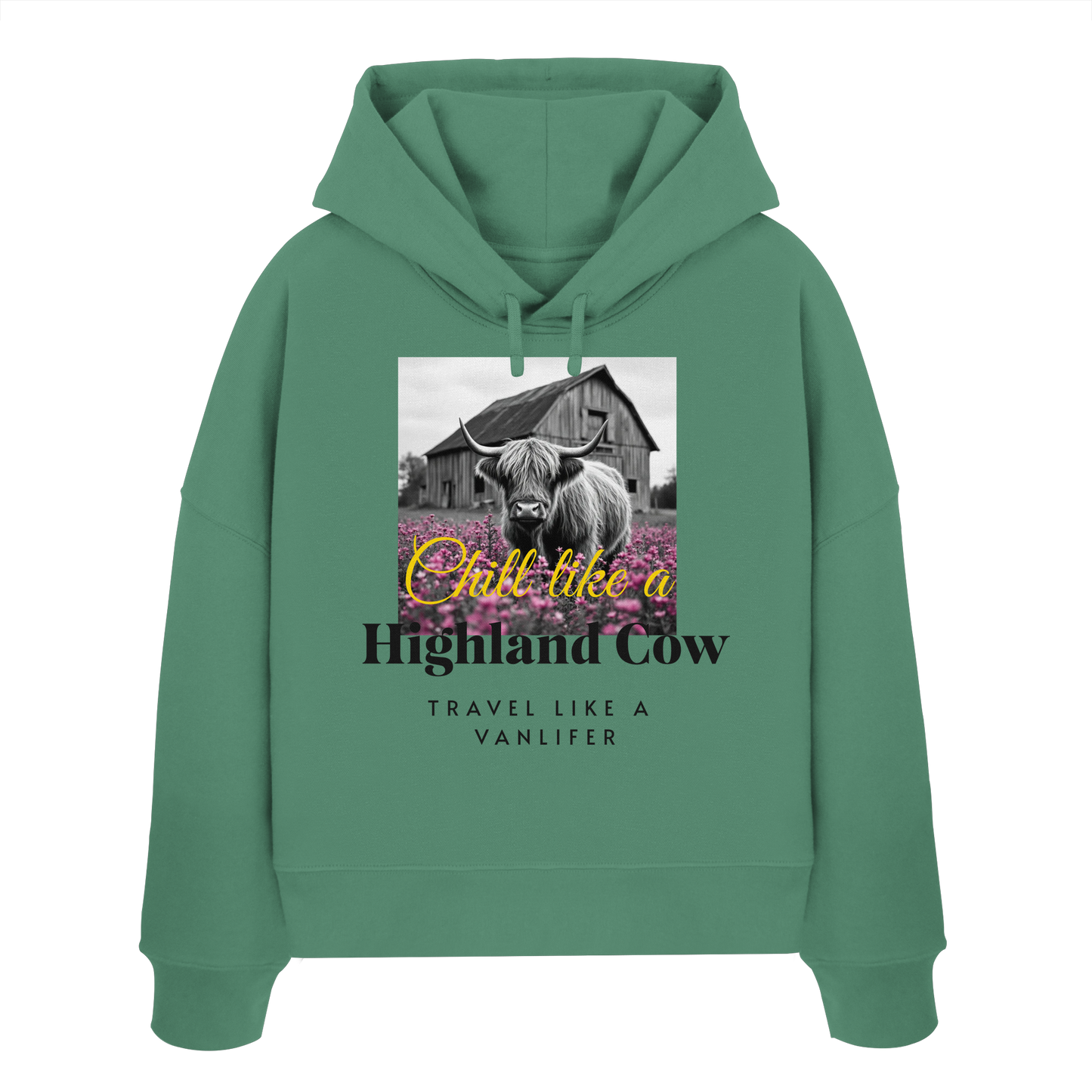 Chill like a Highland Cow – Damen Bio-Boxcut Hoodie
