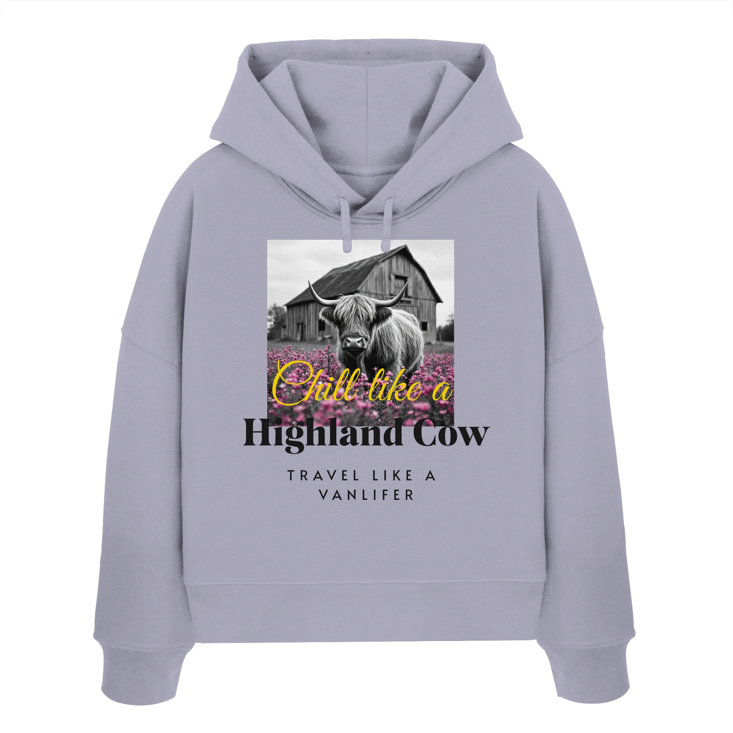 Chill like a Highland Cow – Damen Bio-Boxcut Hoodie