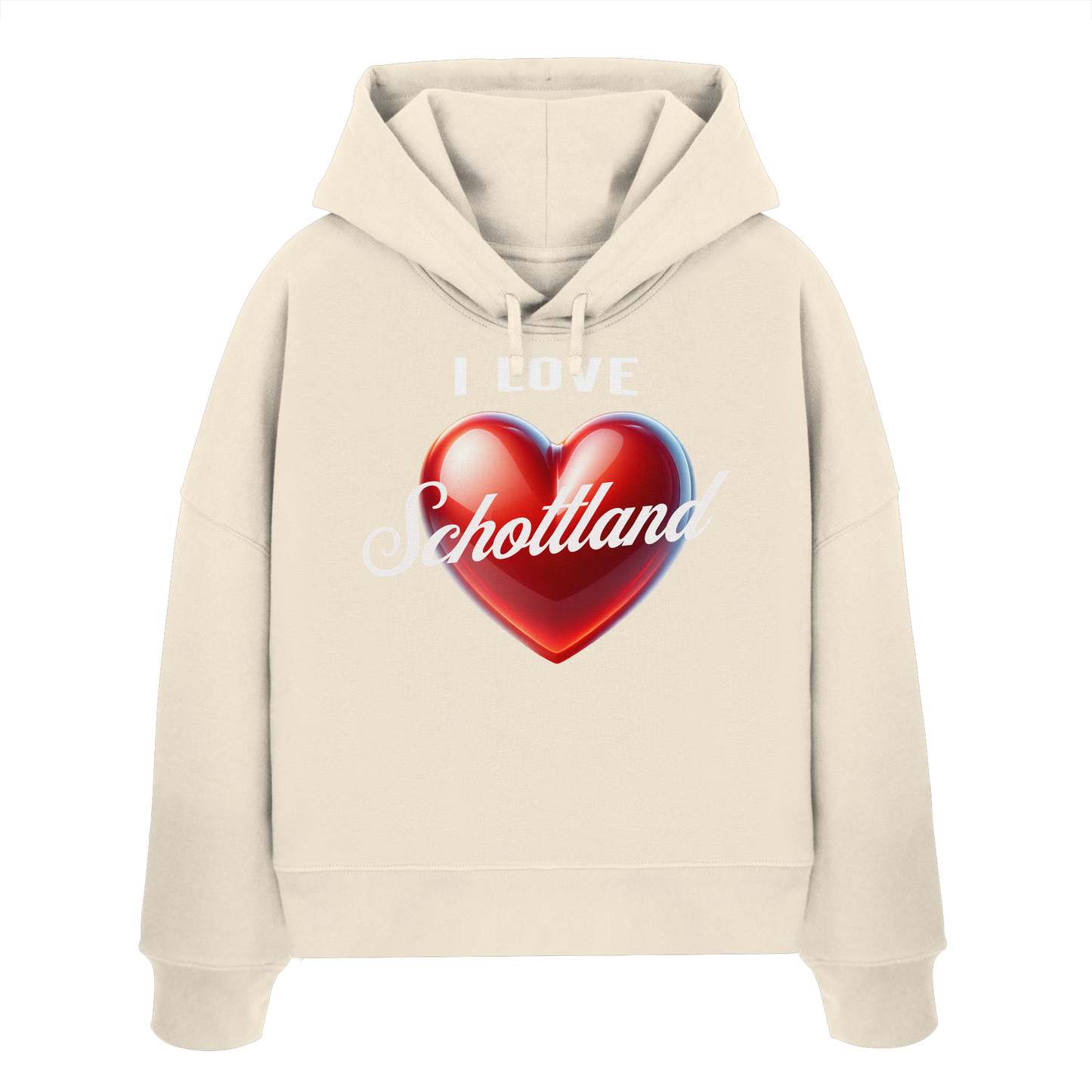 I Love Schottland – Damen Bio-Boxcut Hoodie - Womens Organic Boxcut Hoodie