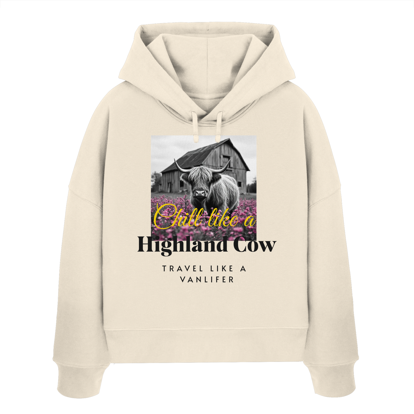 Chill like a Highland Cow – Damen Bio-Boxcut Hoodie