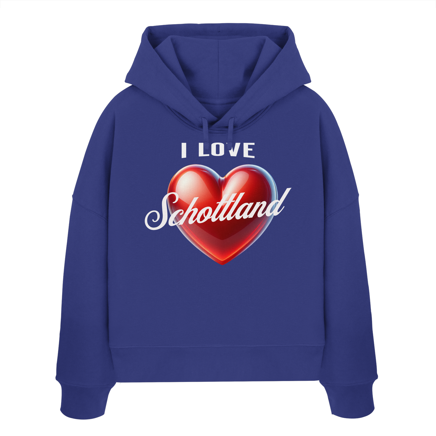 I Love Schottland – Damen Bio-Boxcut Hoodie - Womens Organic Boxcut Hoodie