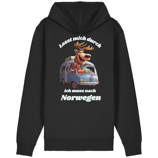 Lasst mich durch – ich muss nach Norwegen! (Bio Zipper mit Rückendruck)