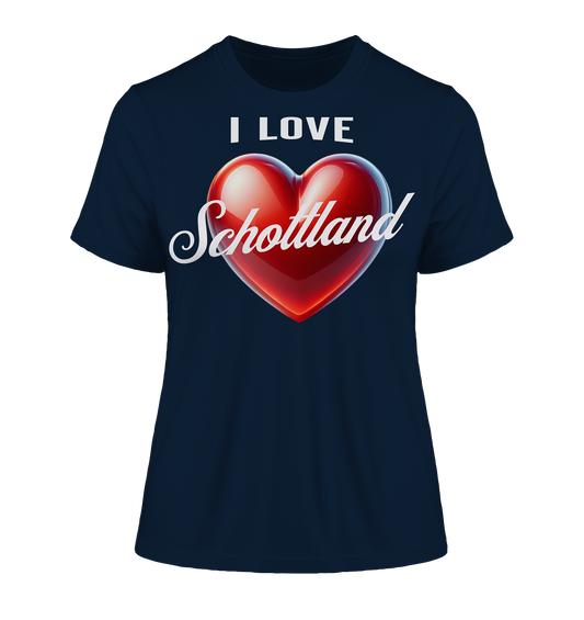 I Love Schottland – Fitted Ladies Organic Shirt - Fitted Ladies Organic Shirt