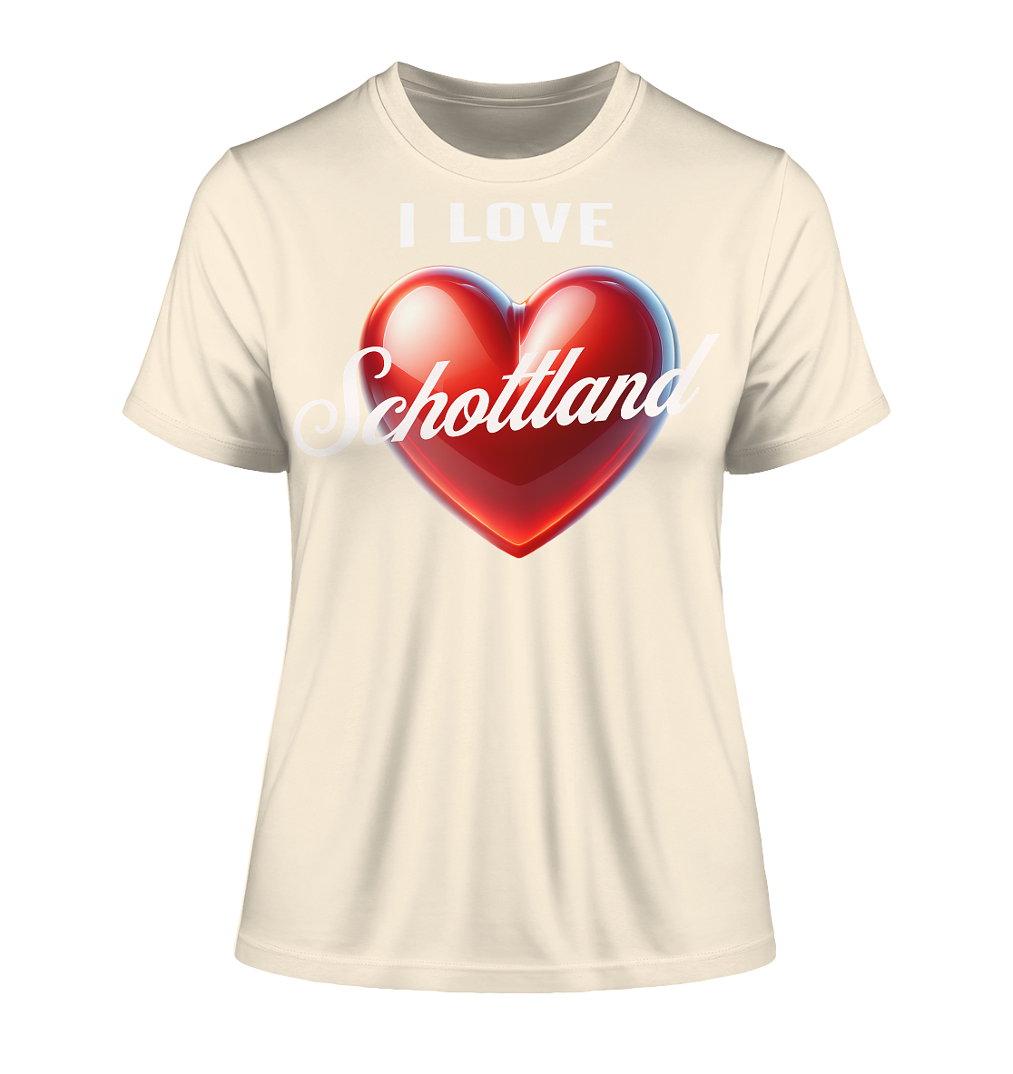 I Love Schottland – Fitted Ladies Organic Shirt - Fitted Ladies Organic Shirt