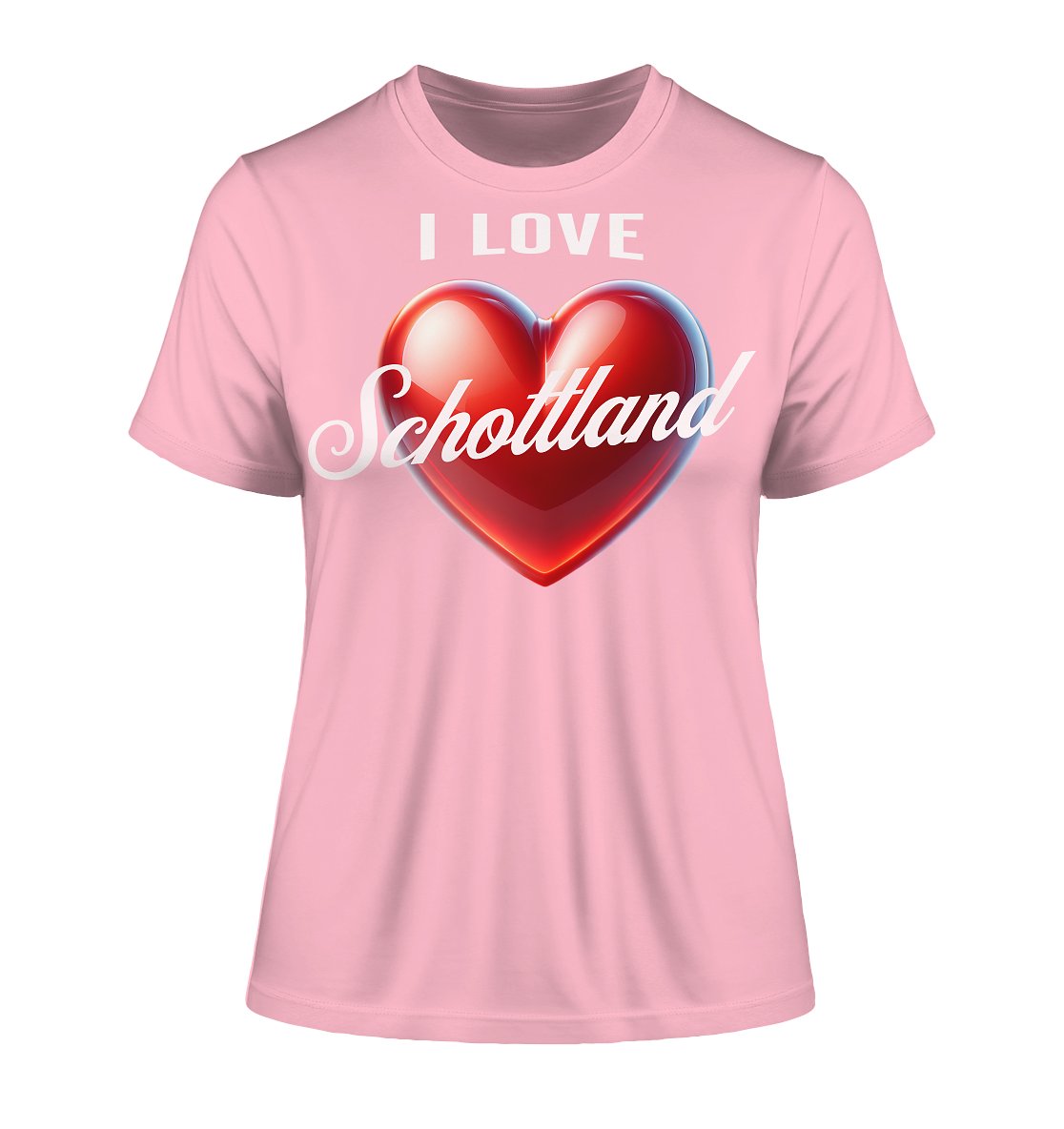 I Love Schottland – Fitted Ladies Organic Shirt - Fitted Ladies Organic Shirt