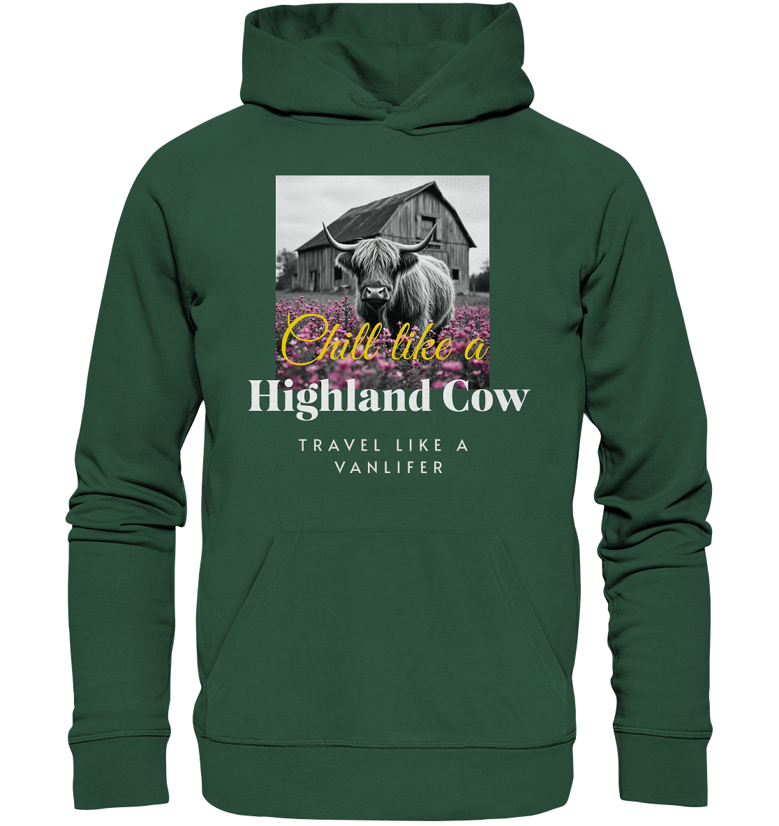Chill like a Highland Cow – Bio Hoodie Unisex