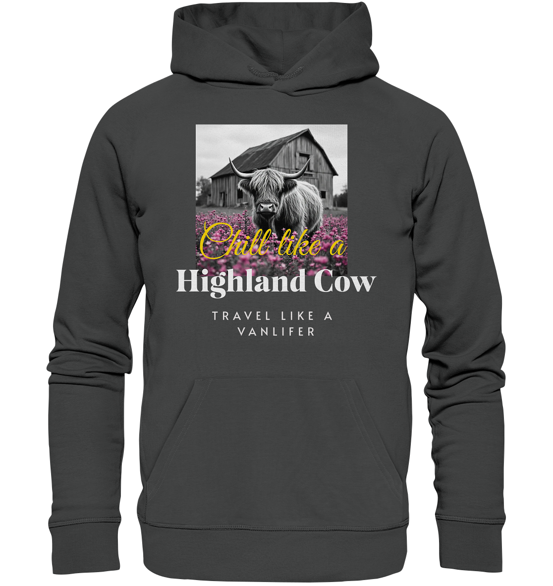 Chill like a Highland Cow – Bio Hoodie Unisex