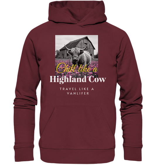 Chill like a Highland Cow – Bio Hoodie Unisex