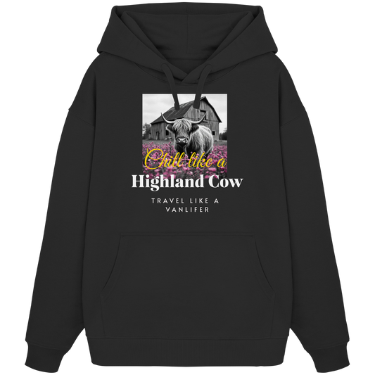 Chill like a Highland Cow – Klassischer Bio Hoodie (Unisex)