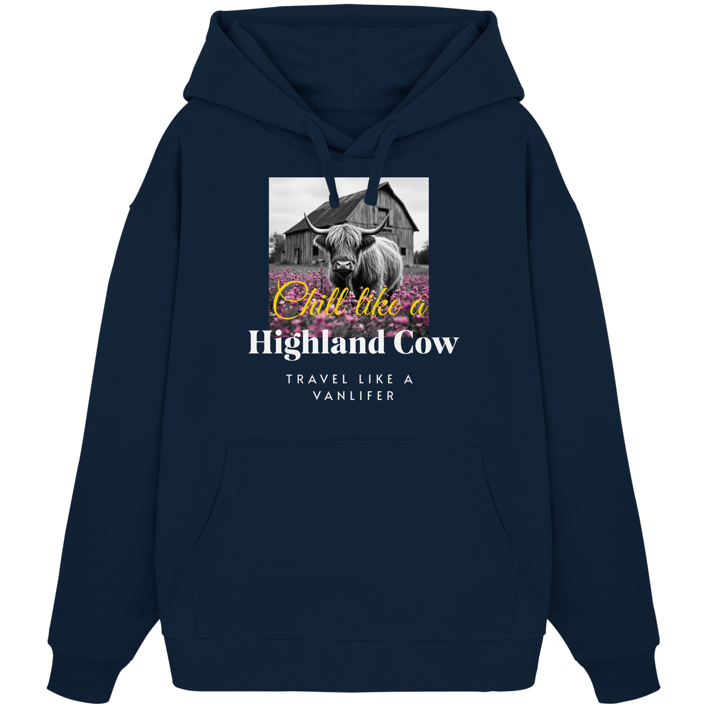 Chill like a Highland Cow – Klassischer Bio Hoodie (Unisex)