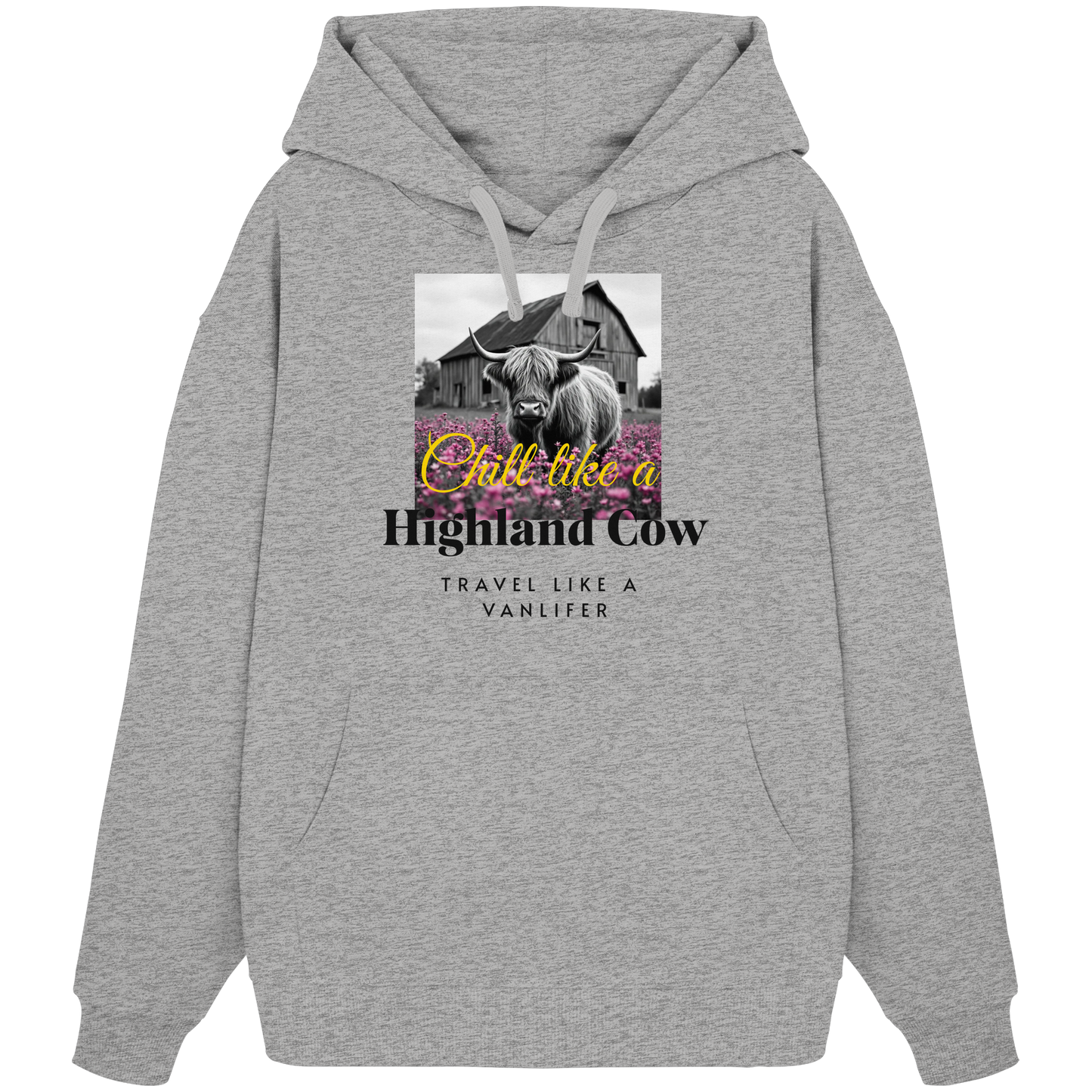 Chill like a Highland Cow – Klassischer Bio Hoodie (Unisex)