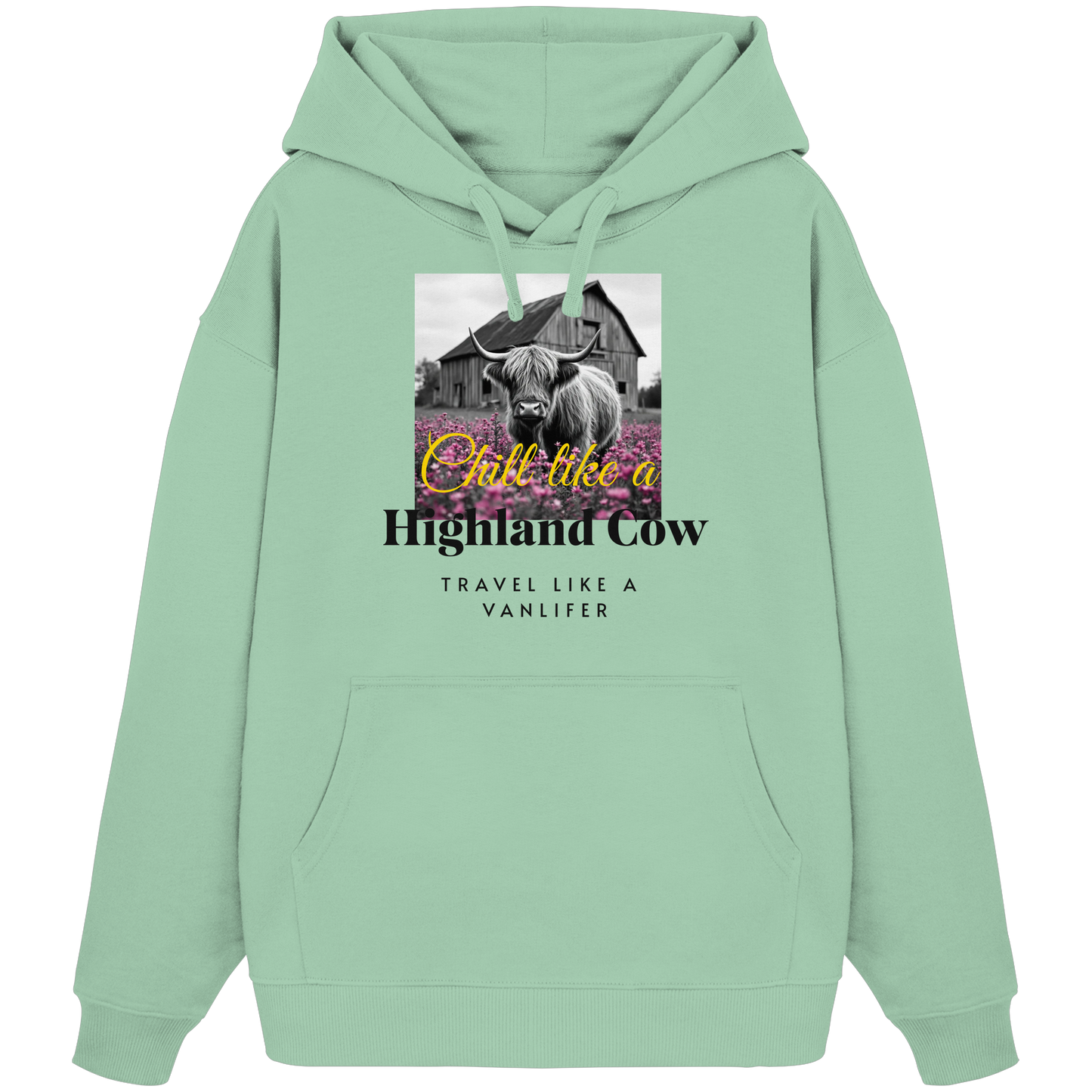 Chill like a Highland Cow – Klassischer Bio Hoodie (Unisex)