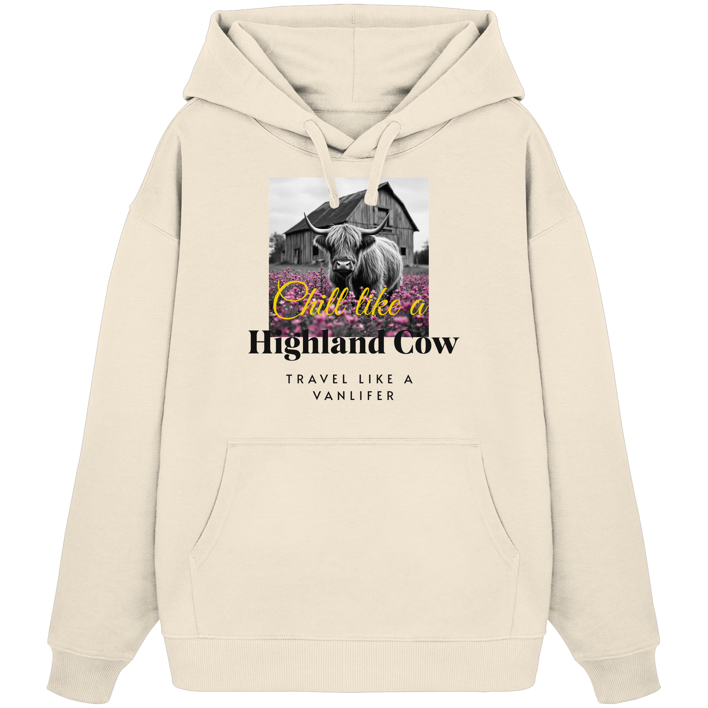 Chill like a Highland Cow – Klassischer Bio Hoodie (Unisex)