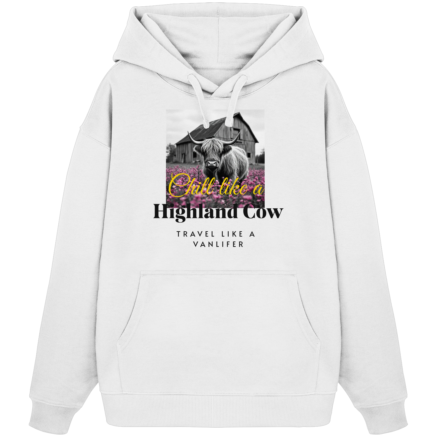 Chill like a Highland Cow – Klassischer Bio Hoodie (Unisex)