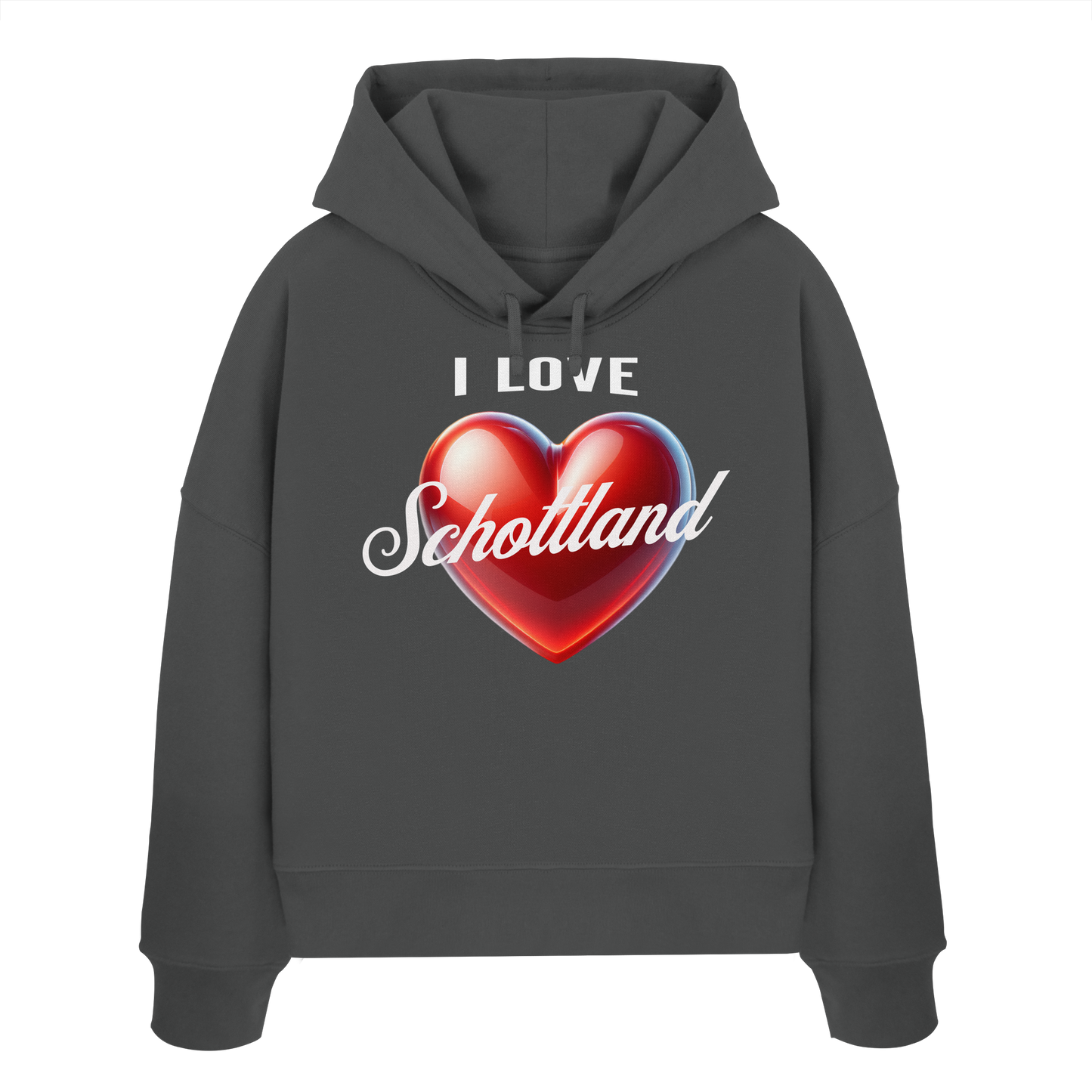 I Love Schottland – Damen Bio-Boxcut Hoodie - Womens Organic Boxcut Hoodie