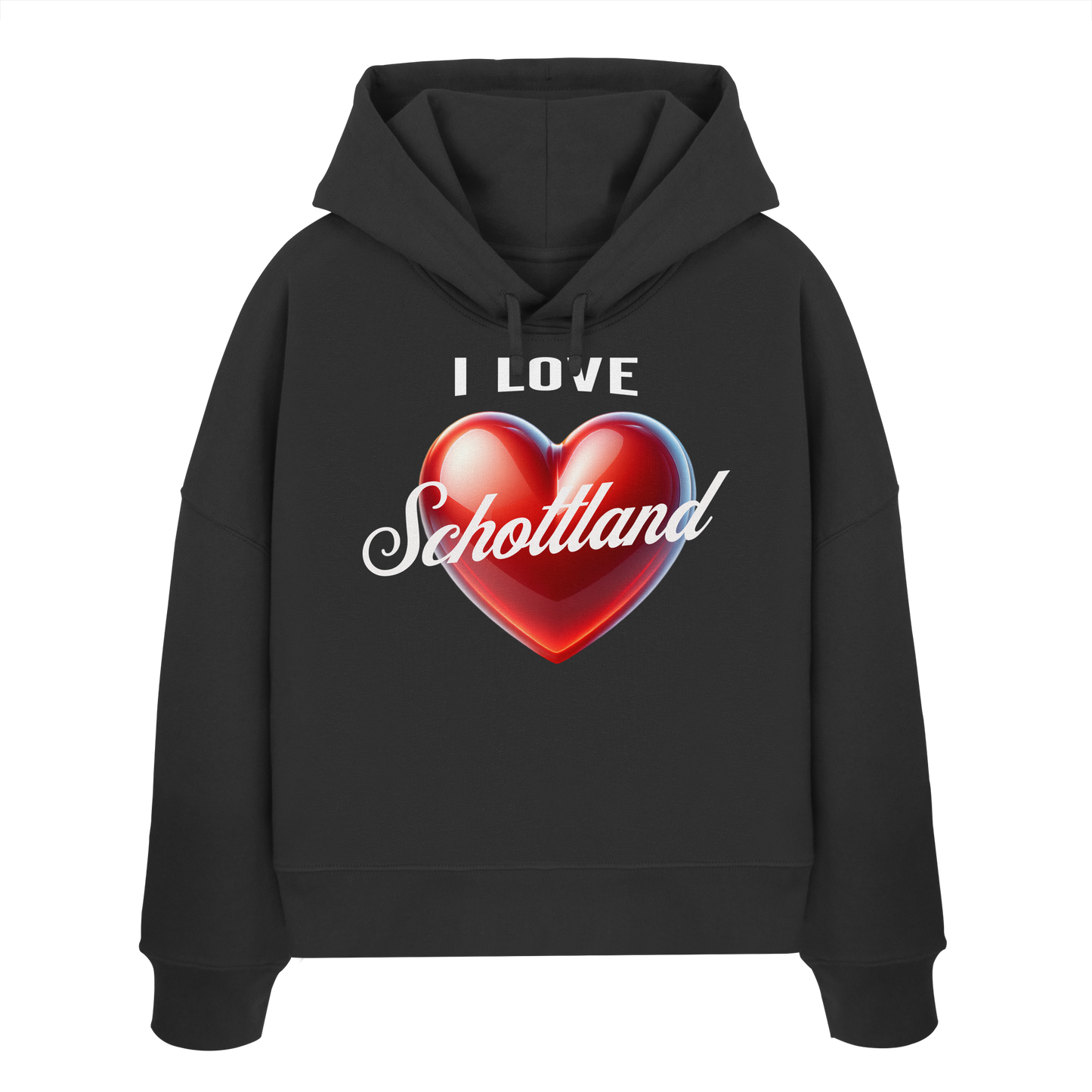 I Love Schottland – Damen Bio-Boxcut Hoodie - Womens Organic Boxcut Hoodie