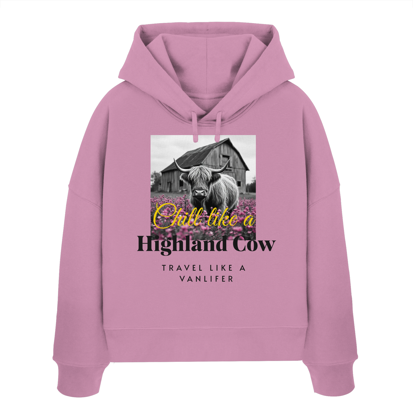 Chill like a Highland Cow – Damen Bio-Boxcut Hoodie