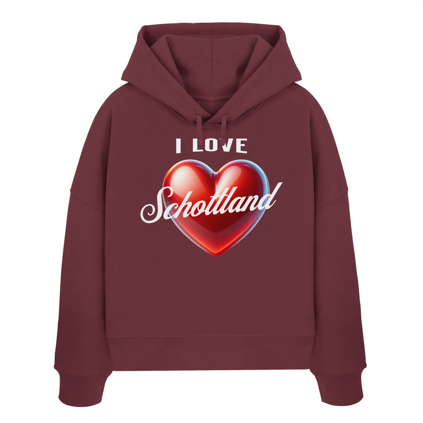 I Love Schottland – Damen Bio-Boxcut Hoodie - Womens Organic Boxcut Hoodie