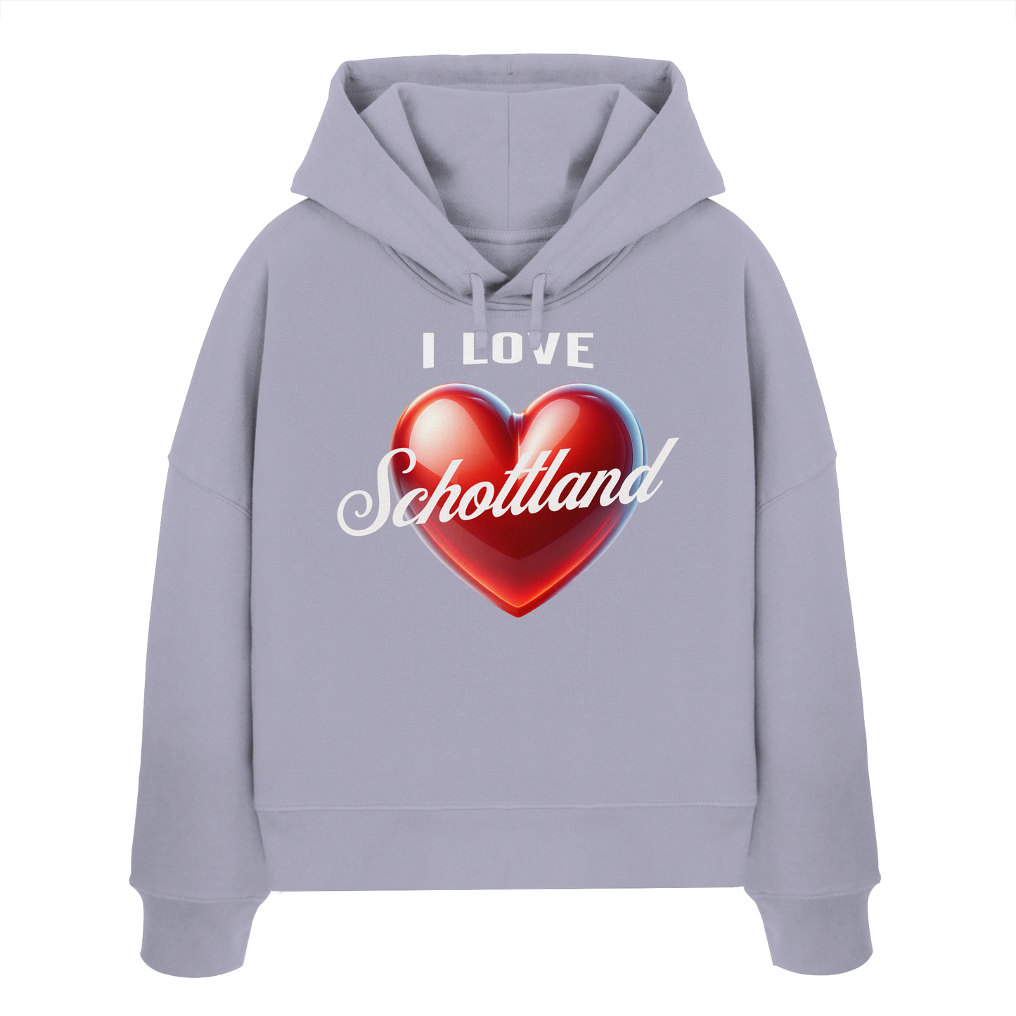 I Love Schottland – Damen Bio-Boxcut Hoodie - Womens Organic Boxcut Hoodie