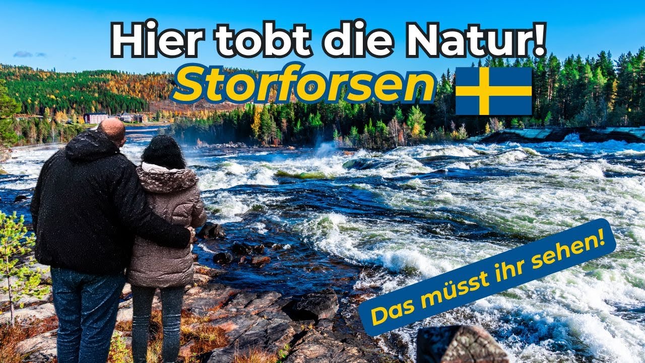 YouTube Thumbnail: Storforsen Wasserfall in Schweden – beeindruckende Naturgewalt und Ausflugsziel im Herbst
